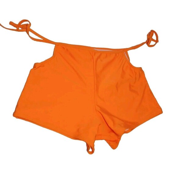 Hot Orange Swimming Shorts Cut Out Tied Up On Waist Swim Shorts XL - Picture 4 of 8